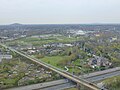 Blick vom Gasometer nach Norden auf das Gelände der Landesgartenschau 1999