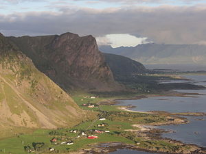 Aerial view of the western coast of the island