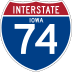 Interstate 74 marker