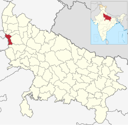 乔达摩菩提那加尔县在北方邦的位置