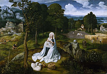 Rest on the Flight into Egypt, oil on panel, 121 × 177 cm (47.6 × 69.7 in), Museo del Prado, Madrid