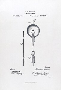 Incandescent light bulb patent, by Thomas Edison (edited by Durova)