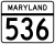Maryland Route 536 marker