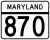 Maryland Route 870 marker