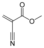 Structural formula of methyl cyanoacrylate