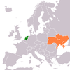 Location map for the Netherlands and Ukraine.