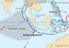 Map of the tectonic plates near the Sunda megathrust