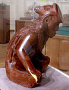 "Resting Warrior", side view, effigy pipe of Missouri flint clay
