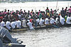 Boat race in the river in Bangui