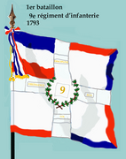 Drapeau du 1er bataillon du 9e régiment d'infanterie de ligne de 1793 à 1804