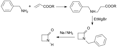 Synthese von 2-Azetidinon via Benzylpropiolactam