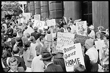 Anti-Vietnam War demonstration at Phillip Street Court, Sydney, 1968