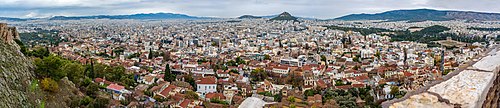 Panorama av Aten från Akropolis, 2017.