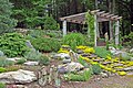 The rock garden with pergola