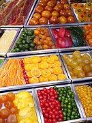 Candied fruit on display