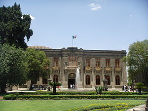 West façade and interiors of Chapultepec Castle, Mexico City (1920)