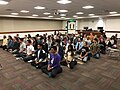 Delta Beta Tau pledge class of 2018 sitting in meditation
