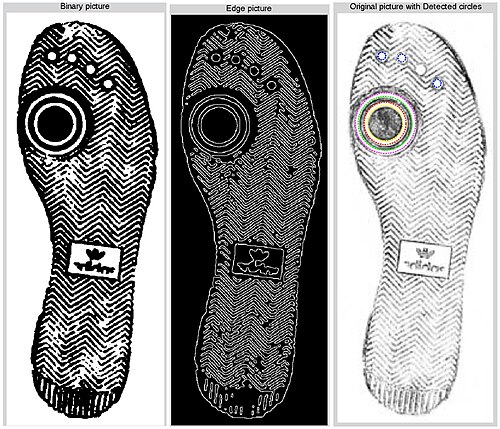 Find circles in a shoe-print