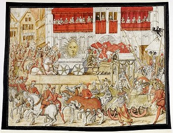 Carousel in front of the King's House in 1565 to mark the wedding of the Duke of Parma and Maria of Portugal