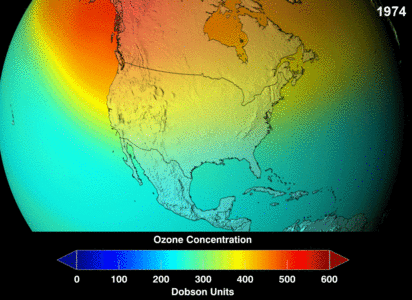 Projected ozone layer concentrations, by NASA/Goddard Space Flight Center, animation by Fallschirmjäger