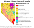 Image 50Köppen climate types of Nevada, using 1991-2020 climate normals. (from Nevada)