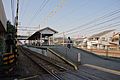 View of the platform and passenger crossing