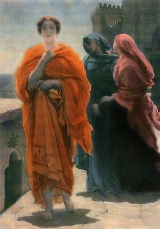 Helen on the Ramparts of Troy was a popular theme in late 19th-century art – seen here a depiction by Frederick Leighton.