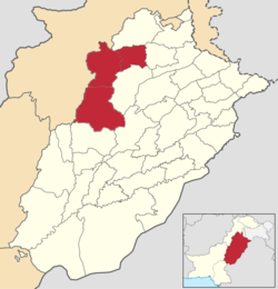 Location of Mianwali Division in Punjab