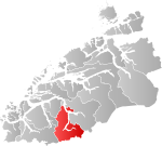 Mapa do condado de Møre og Romsdal com Stranda em destaque.