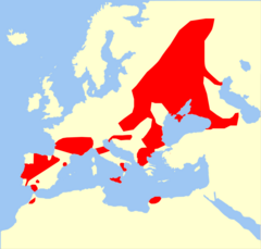 Distribución de Nyctalus lasiopterus.