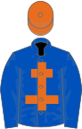 Royal blue, orange cross of lorraine, orange cap