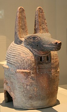 photographie d'un masque d'Anubis.