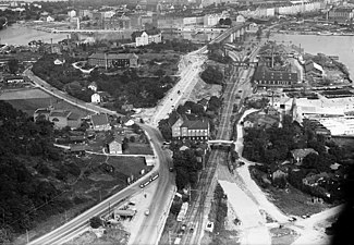 Liljeholmsbron och Liljeholmens järnvägsstation 1932