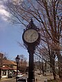 The park's street clock stands on Main Street (2011)