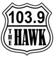 previous "103.9 The Hawk" logo, 2014–2018
