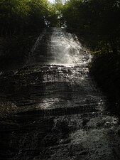 Cascading waterfall within Zoar Valley