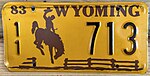 1983-1987 Wyoming License Plate