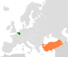 Location map for Belgium and Turkey.