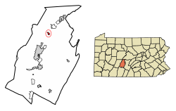 Location of Bellwood in Blair County, Pennsylvania.