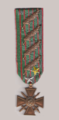 Croix de guerre 1914-1918 avec 4 palmes, 1 étoile vermeil et 1 étoile argent.