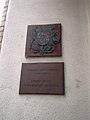 Plaques outside the embassy in Armenian and English depicting the Coat of arms of Armenia