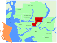 Lage in der Region Metro Vancouver