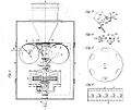 Mécanisme du Kinétographe, avec en détail la came à rochet et l’obturateur (le dessin du film est celui de 1893, le 35 mm).