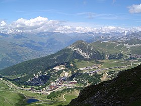 Vue aérienne de la station.