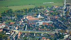 Aerial view of the town centre