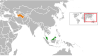 Location map for Malaysia and Turkmenistan.