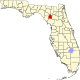 Map of Florida highlighting Gilchrist County