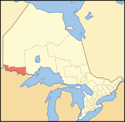 Location of Rainy River District in Ontario