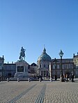 Vy över Amalienborg med Marmorkyrkan i bakgrunden