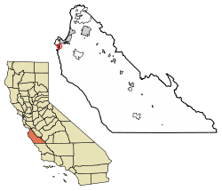 Location of Carmel-by-the-Sea in Monterey County, California